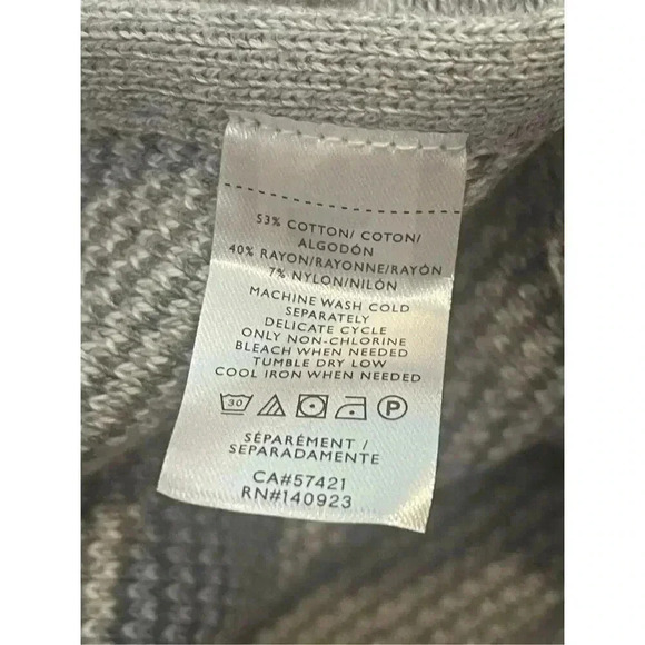 LOFT Gray Plaid Cowl Neck Sweater - Picture 5 of 6